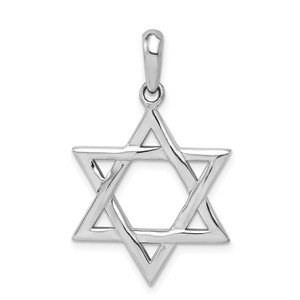 14k White Gold Star of David Pendant - K5-F04730D4-3961