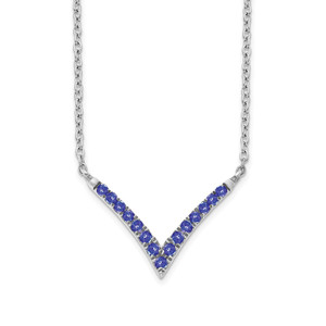 14k White Gold Tanzanite 18in. V-Necklace