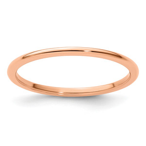 10K Rose Gold 1.2mm Half Round Polished Stackable Band Size 6.5