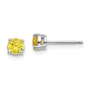 14k White Gold Yellow Sapphire Earrings - XE-36D6489C-4641