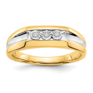 14k with Rhodium Diamond Mens Ring - RM-E8612804-4742