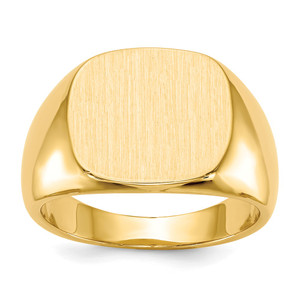 14k 15.0 x13.5mm Closed Back Mens Signet Ring