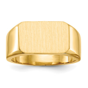 14k 15.0x10.0mm Closed Back Mens Signet Ring