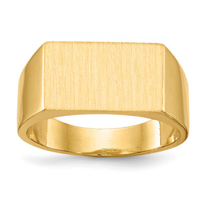 14k 15.0x9.0mm Closed Back Mens Signet Ring