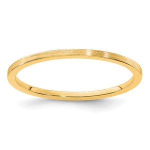 14K Yellow Gold 1.2mm Flat Satin Stackable Band Size 8