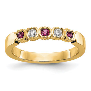 14k Yellow Gold 1/10 carat Diamond and Ruby Complete Band - RM-CAA9CE55-6739