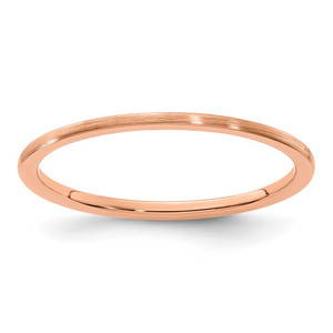 10K Rose Gold 1.2mm Half Round Satin Stackable Band Size 5.5