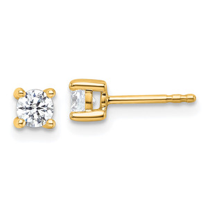 14k Yellow Gold 1/2 ctw Lab Grown Diamond VS/SI+ G+ Round 4 Prong Heavy Wt. Stud Earrings