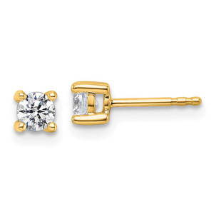14k Yellow Gold 1/2 ctw Lab Grown Diamond VS+ F+ Round 4 Prong Heavy Wt. Stud Earrings - EM-6D223D8A-7885