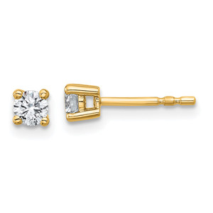14k Yellow Gold 1/3 ctw Lab Grown Diamond VS+ F+ Round 4 Prong Heavy Wt. Stud Earrings - EM-6EB18BD6-9141