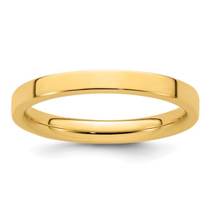 14k Yellow Gold 2.5mm Standard Weight Flat Comfort Fit Wedding Band Size 12.5