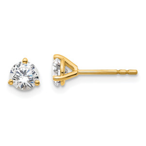 14k Yellow Gold 2/3 ctw Lab Grown Diamond VS+ F+ Round 3 Prong Heavy Wt. Stud Earrings - EM-DDED92BC-8976