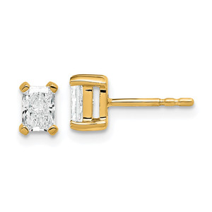 14k Yellow Gold 3/4 ctw Lab Grown Diamond VS/SI+ G+ Radiant 4 Prong Heavy Wt. Stud Earrings