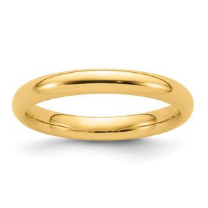 14k Yellow Gold 3mm Standard Weight Comfort Fit Wedding Band Size 9.5