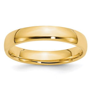 14k Yellow Gold 4mm Lightweight Comfort Fit Wedding Band Size 6