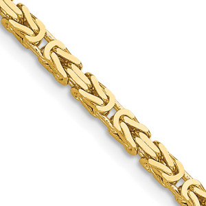 14K 16 inch 2.5mm Byzantine with Lobster Clasp Chain