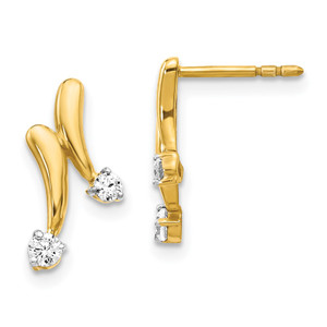 14k Yellow Gold Diamond Earrings