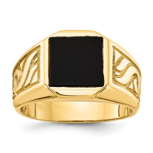 14k yellow men's onyx ring mounting
