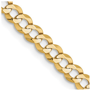 14K 16 inch 3.7mm Lightweight Flat Cuban with Lobster Clasp Chain