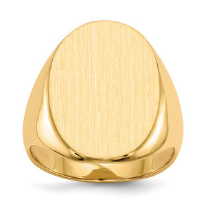 14k 16.0 x21.5mm Closed Back Mens Signet Ring