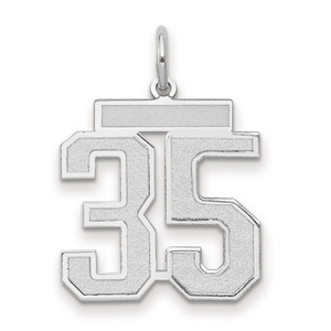 14kw Medium Satin Number 35 Charm