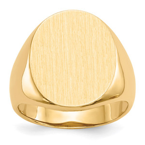 14k 16.0x20.5mm Open Back Mens Signet Ring