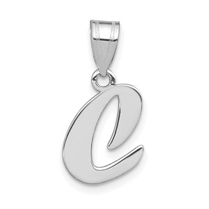 14kw Polished Script Letter C Initial Pendant