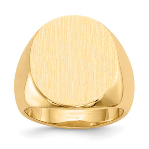 14k 17.5x19.5mm Closed Back Mens Signet Ring