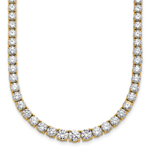 14k 18 7/8 carat Lab Grown Diamond VS+ F+ Complete Round 18 inch Graduated Tennis Necklace