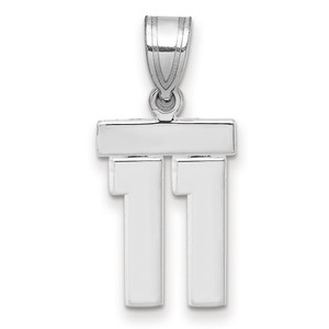14kw Small Polished Number 11 Charm
