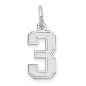 14kw Small Satin Number 3 Charm