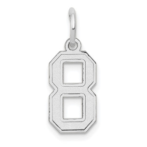 14kw Small Satin Number 8 Charm