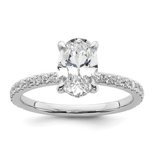 14kw Solitaire with Flair Oval 1.5ct Center VS DEF Cert. LG Diamond Comp.