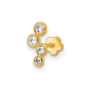 14K 18 Gauge Polished CZ Cartilage Body Jewelry - BD-01F9CC10-8107