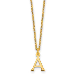 14KY Cutout Letter A Initial Necklace