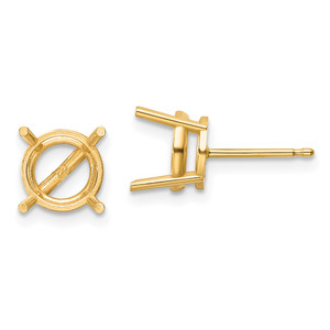 14ky Gold 8mm Round Earring Mountings