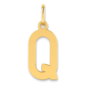 14ky Letter Q Initial Pendant