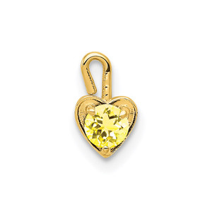 14ky November Synthetic Birthstone Heart Charm