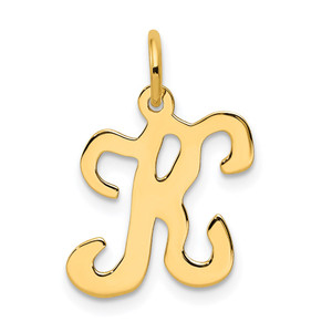 14KY Script Letter K Initial Charm - YC-62C4376F-3054