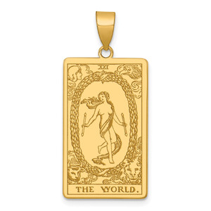14ky The World Tarot Card Pendant