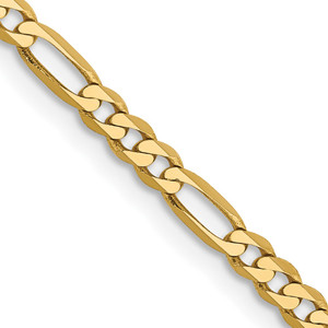 14K 18 inch 2.75mm Flat Figaro with Lobster Clasp Chain