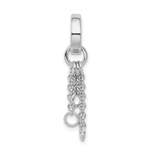 Amore La Vita Sterling Silver Rhodium-plated Polished Circle with Cable Chain Dangles Charm Carrier Pendant - QC-757F7D7F-8259