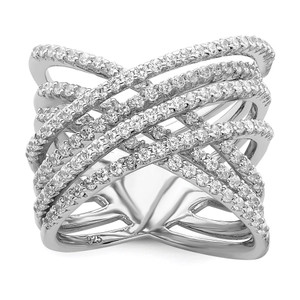 Brilliant Embers Sterling Silver Rhodium-plated 159 Stone Micro Pav‚ CZ Ring - QM-C159EF2C-9759