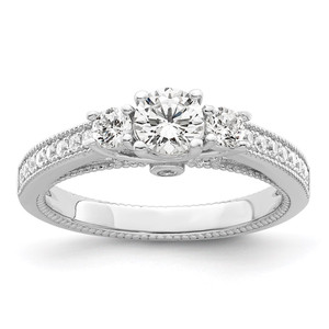 Brilliant Embers Sterling Silver Rhodium-plated 21 Stone Micro Pav‚ CZ Ring - QM-4759B216-3681