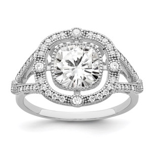 Brilliant Embers Sterling Silver Rhodium-plated 51 Stone Fancy Micro Pav‚ CZ Ring - QM-CA71E38A-6149