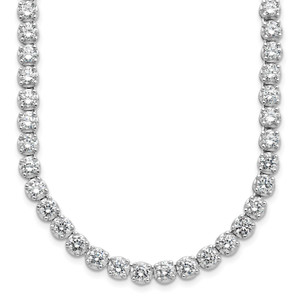 Cheryl M Sterling Silver Rhodium-plated Brilliant-cut CZ 18 Inch Necklace - QC-EE10ECFF-4680