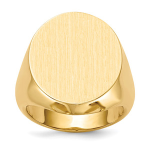 14k 18.0x20.0mm Closed Back Mens Signet Ring
