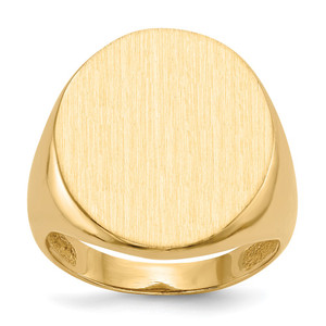 14k 18.0x22.0mm Open Back Mens Signet Ring