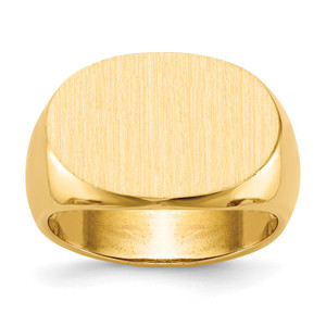 14k 19.0x13.0mm Open Back Mens Signet Ring
