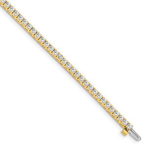 14k 2 1/6 carat Lab Grown Diamond VS/SI+ G+ Round Tennis Bracelet